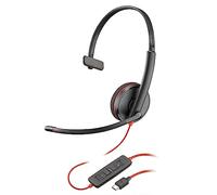 Poly Blackwire 3210 Wired Headset - Noise-Canceling Mic - Single-Ear Design - Connect to PC/Mac via USB-C or USB-A - Works w/Teams, Zoom
