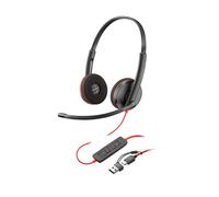 Poly Blackwire 3220 Stereo USB-C Headset +USB-C/A Adapter