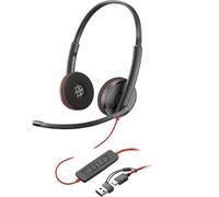 POLY Blackwire 3220 Stereo USB-C Headset +USB-C/A Adapter