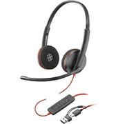 Poly Blackwire 3220 Double Sided On-ear Stereo USB-C with Microphone Headset