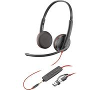 POLY Blackwire 3225 C3225 Stereo USB-C Headset +3.5mm Plug with usb-c/A Adapter