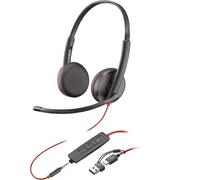 POLY Blackwire 3225 Stereo USB-C Headset +3.5mm Plug +USB-C/A Adapter Bulk