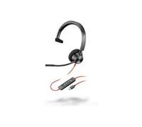 Poly Blackwire 3310 Monaural USB-C Headset + USB-C/A Adapter