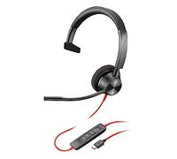 Poly Blackwire 3310 Wired Headset - Flexible Microphone Boom - Monaural Design - Connect to PC/Mac via USB-C or USB-A - Certified for Microsoft Teams