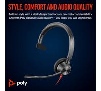 Poly Blackwire 3315 Monaural Microsoft Teams Certified Usb-C