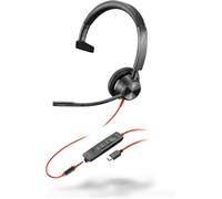 Poly Blackwire 3315 - Blackwire 3300 Series - Headset - On-Ear - Wired - Active Noise Reduction - 3.5 mm Plug, USB-C - Black - UC Certified