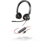 POLY Blackwire 3320 Headset Wired Head-band Office/Call center USB Type-A Black, Red