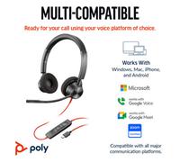 Poly Blackwire 3320 Stereo Usb-C Headset +Usb-C/a Adapter -