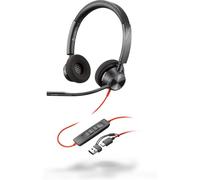 POLY Blackwire 3320 Stereo USB-C Headset +USB-C/A Adapter