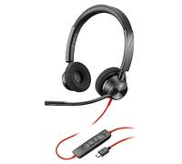 Poly Blackwire 3320 Wired Headset - Flexible Microphone Boom - Hi-fi Stereo - Connect to PC/Mac via USB-C or USB-A - Works with Teams/Zoom