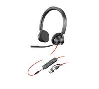 Poly Blackwire 3325 Stereo USB-C Headset +3.5mm Plug +USB-C/A Adapter