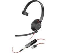 Poly Blackwire 5210 C5210 USB A re 5210, Headset, Head-band, 207577-03 (re 5210, Headset, Head-band, Calls/Music, Black, Red, Monaural, Button)