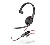 Poly Blackwire 5210 Wired Headset (Plantronics) - Flexible Noise-Canceling Boom Mic - Single-Ear Design - Connect to PC/Mac, Mobile via USB-C, USB-A, or 3.5 mm - Works w/Teams, Zoom
