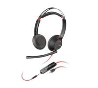 Poly Blackwire 5220 Stereo USB-C Headset +3.5mm Plug +USB-C/A Adapter