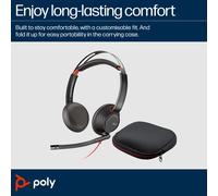 POLY Blackwire 5220 Stereo USB-C Headset +3.5mm Plug +USB-C/A Adapter
