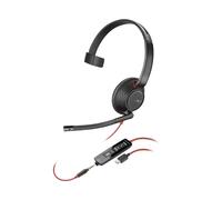 Poly Blackwire 5220 Stereo USB-C Headset +3.5mm Plug +USB-C/A Adapter Black