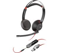 Poly Blackwire 5220 Wired Headset - Flexible Noise-Canceling Boom Mic - Ergonomic Design - Connect to PC/Mac, Mobile via USB-C, USB-A, or 3.5 mm - Works w/Teams, Zoom