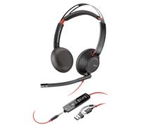 Poly Blackwire 5220 Wired Headset - Noise-Canceling Mic USB-C/USB-A/3.5mm