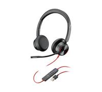 Poly - Blackwire 8225 Wired Headset with Boom Mic (Plantronics) - Dual-Ear (Stereo) Computer-Headset, USB-A to Connect to your PC/Mac, Active Noise Canceling, Works with Teams (Certified), Zoom & more