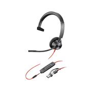 Poly Blackwire 3315 Mono Teams USB-C + 3.5mm Plug + USB-C/A Adapter Triple-connected headset for PC and mobile devices with best-in-class audio