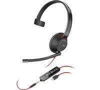 Poly Blackwire C5210 - Blackwire 5200series - Headset - OnEar - Wired - Active Noise Cancelling - 3.5 mm Plug, USB-C - Black - Certified for Skype, Teams, Avaya, Cisco Jabber