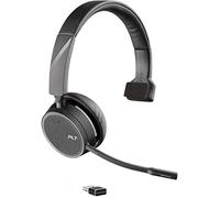 Poly Bluetooth Mono Headset 'Voyager 4210 UC' USB-A BT Dongle Charging Cradle SoundGuard Technology Microphone Arm Buttons on Headset Black