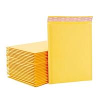 Poly Bubble Mailers, Kraft Bubble Mailer Bags Yellow Multiple Sizes Self-Adhesive 10/20/30/50 Pcs(50pcs,11x13cm)