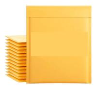 Poly Bubble Mailers, Self Seal Kraft Paper Bubble Mailer Envelopes Yellow Multiple Sizes 10/20/30/50 Pcs(15x18cm,10PCS)