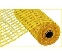 Poly Burlap Check Deco Mesh, 10" x 10 Yards (Yellow)