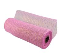 Poly Burlap Deco Mesh Wide Deco Poly Decorative Mesh Ribbon Wrapping Ribbon for Home Door Wreath Decoration DIY Crafts Making and Party Decorations for Adults (E, One Size)