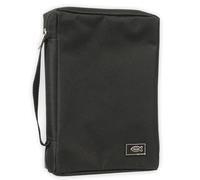 Poly-Canvas Bible/Book Cover w/Fish Applique (Large, Black) by Christian Art Gifts