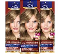 Poly Color Cream Hair Colour 36 Medium Ash Blonde Level (90 ml) Colouration for Intense, Natural-Looking Colour Results with 100% Grey Coverage
