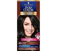 SCHWARZKOPF POLY PERMANENT CREAM COLOR TINT 45 NATURAL BLACK x 3