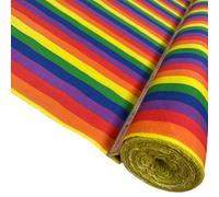 Poly Cotton Fabric Colourful Rainbow Designs in Large Medium and Small Stripe Size Sold Per Metre 114 Wide Rainbow Medium Half Metre