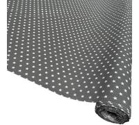 Poly Cotton Fabric Fat Quarter Star 7Mm Silver