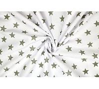 Poly Cotton Star Print Fabric - 45" Wide Dress Material by The Metre | Sewing, Quilting, Crafts & Accessories | White, Black, Grey, Red, Pink, Green, Blue, Orange Fabric
