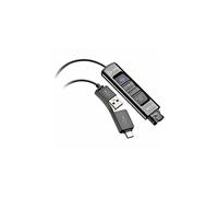 Poly DA85-M USB-to-QD Adapter - USB-A/USB-C, Acoustic Hearing Protection, Teams optimized, Black, TAA