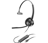Poly EncorePro 310 USB-C Monoaural Headset TAA - Mono - USB Type C - Wired - 20 Hz - 10 kHz - Over-the-head, On-ear - Monaural - Supra-aural - 7.18 ft Cable - Omni-directional, Noise Cancelling Microp
