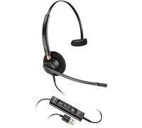 Poly - EncorePro 515 USB-A and USB-C USB headset (Plantronics) - Cloud System Updates - Acoustic Hearing Protection - Works with Avaya, Genesys, and Cisco call center platforms- Mono