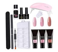 Poly Gel Nail Kit,11Pcs Nail Extension Kits,Long-Lasting Nail Gel Starter Kit for Professional Beginner Salon DIY Home(A)