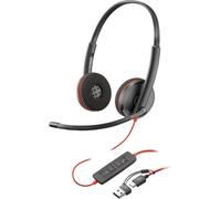 Poly Blackwire 3220 Wired Headset - Noise-Canceling Mic - Stereo Design - Connect to PC/Mac via USB-C or USB-A - Works w/Teams, Zoom