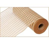 Poly Jute Burlap Deco Mesh, 10.5" x 10 Yards (Natural, Cream)