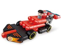 Poly-M Hape Polym Racing Car | 31Piece Building Brick Racecar Toy Set with Figurines & Accessories