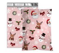 Poly Mailers 10x13 Inch 25 Pcs，Christmas printed Shipping Bags,2.4mil Thick shipping bags, Waterproof and Tear-Resistant Self-Sealing Packaging Bags for Small Businesses Santa Print