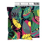 Poly Mailers 12x15.5 Inch 50 Pcs - Green Leaves Printed Shipping Bags, 2.4mil Thickness, Waterproof and Tear Resistant Mailing Envelopes, Self-Sealing Packaging Bags for Small Business