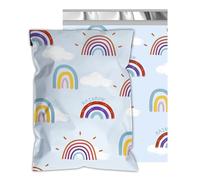 Poly Mailers - Rainbow Printed Shipping Bags, 2.4mil Thickness Waterproof and TearResistant Mailing Envelopes, Self-Sealing Mailers for Small Business (Blue Rainbow, 12x15.5 Inch 50 Pcs)