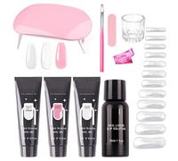 Poly Nail Gel Kit For Beginners - Manicure Supplies Professional Gel Nail Extension System Complete Set Attribute Easy Sculpting Formula Durable Finish Precision Tools Included | Home Salon Pr
