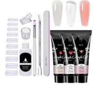 Poly Nails Gel Kit - Nail Extension Builder Kit | Manicure Nail Extensions Kit | Complete Manicure Set | Long-Lasting Home Nail Supplies, Nail Set With Everything For Women Beginners