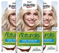 Poly Palette Naturals Permanent Colouration 10-2 Ash Blonde (3 x 115 ml), Nourishing Hair Colour without Ammonia, Colouration for up to 2 Levels of Brightening and a Natural-Looking Blonde