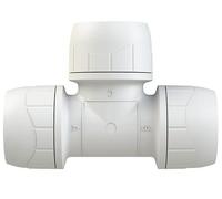 Poly Pipe PolyPlumb Enhanced 15mm Equal Tee Push-Fit Fitting 90° Polybutylene PB215EW - Pack of 2